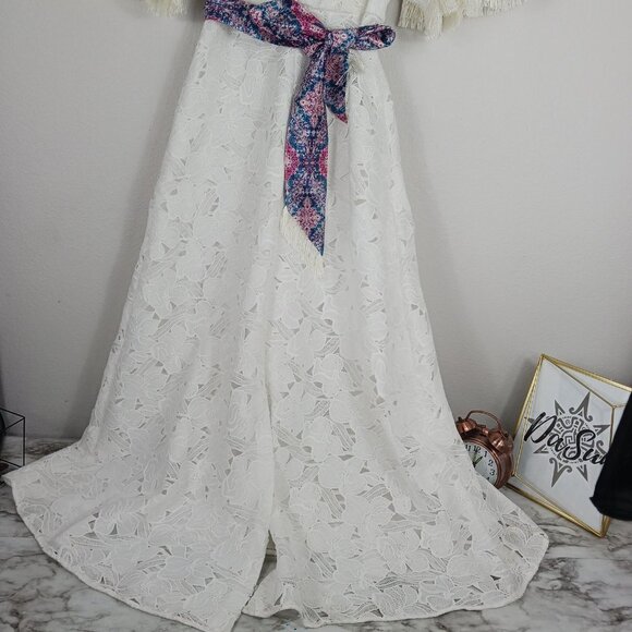 NEW Sachin & Babi Anthropologie White Lace Maxi Dress Women's Size 4 v-neck - Picture 5 of 13